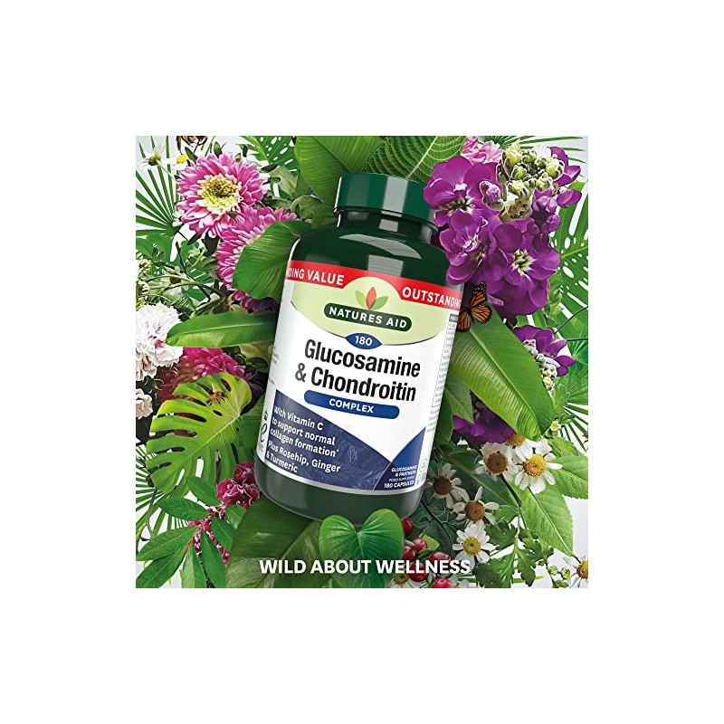 Natures Aid Glucosamine and Chondroitin Complex, with Vitamin C, Rosehip,
