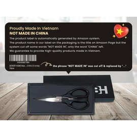 BOWERY HOME Kitchen Scissors - Heavy Duty Kitchen Shears - Lightweight Scissors - For Cutting Food, Meat, Fish, Vegetable - NOT MADE IN CHINA - Multi-purpose Kitchen Scissors (8 inches)