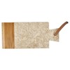 Rectangular Chopping Board 35cm Marble Beige and Teak Wood -