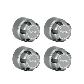 INJORA M2 Wheel Lock Nuts with Aluminum Cap for 1/24 RC Crawlers Upgrade(Gray)