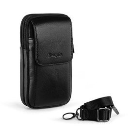 Hengwin Gürteltasche Herren, Echtes Leder Handytasche Hüfttasche Männer Handy Holster mit Gürtelschlaufe und Gürtelclip, Outdoor, Reisen und Tägliche Nutzung Umhängetaschen
