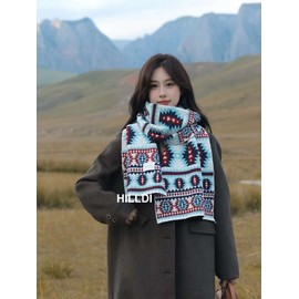 New Women's Autumn Winter Christmas Scarf (LF1594) One Size/180cm Small Elk Red 3ea