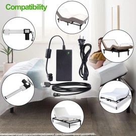 Lucid Power Supply Adapter for Adjustable Beds - Compatible with Ergo, Extend, Sealy Ease & Serta New Generation Electric Beds - 3-Piece