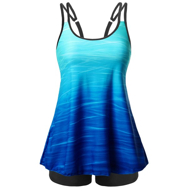 Yonique Womens Two Piece Swimsuits Tankini Top with Boy Shorts