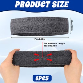 6 Pcs Sweatbands Sports Headband for Men Women, Moisture Wicking Cotton Workout Headbands Sports Sweat Wicking Headband for Basketball, Football, Running Yoga,Hairband for Women and Men