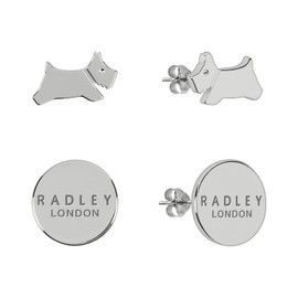 RADLEY London Ladies Silver Leaping Dog Twin Pack Stud Earrings RYJ1209S, One Size