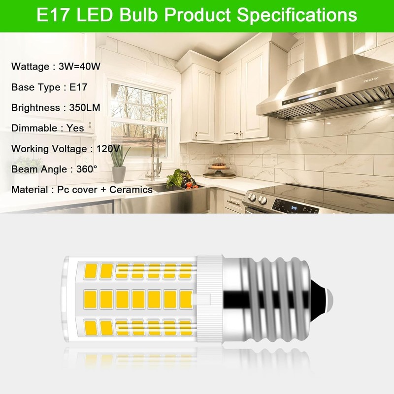E17 LED Bulb Freezer Light Bulb Replacement Kei D28x Kel