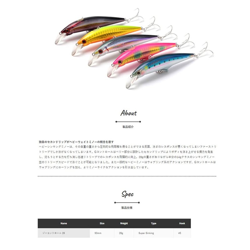 Jackson(ジャクソン) ミノー Gコントロール 28 93mm 28g カタクチ CKI ルアー