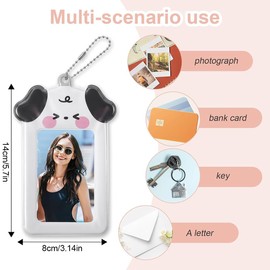 DIFLAX Pack of 3 Cute Plush Kpop Photocard Holder, Puppy Shape Kpop Photo Card Holder, Kpop Photo Card Organiser with Key Ring, Kpop Photo Card Holder for Starhunter Enthusiasts