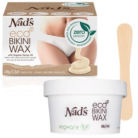 Nad's Cera ecológica de calidad profesional para microondas, dura y sin tachuelas, fórmula vegana sin plástico que incluye 3.53 onzas de cera y espátula de madera