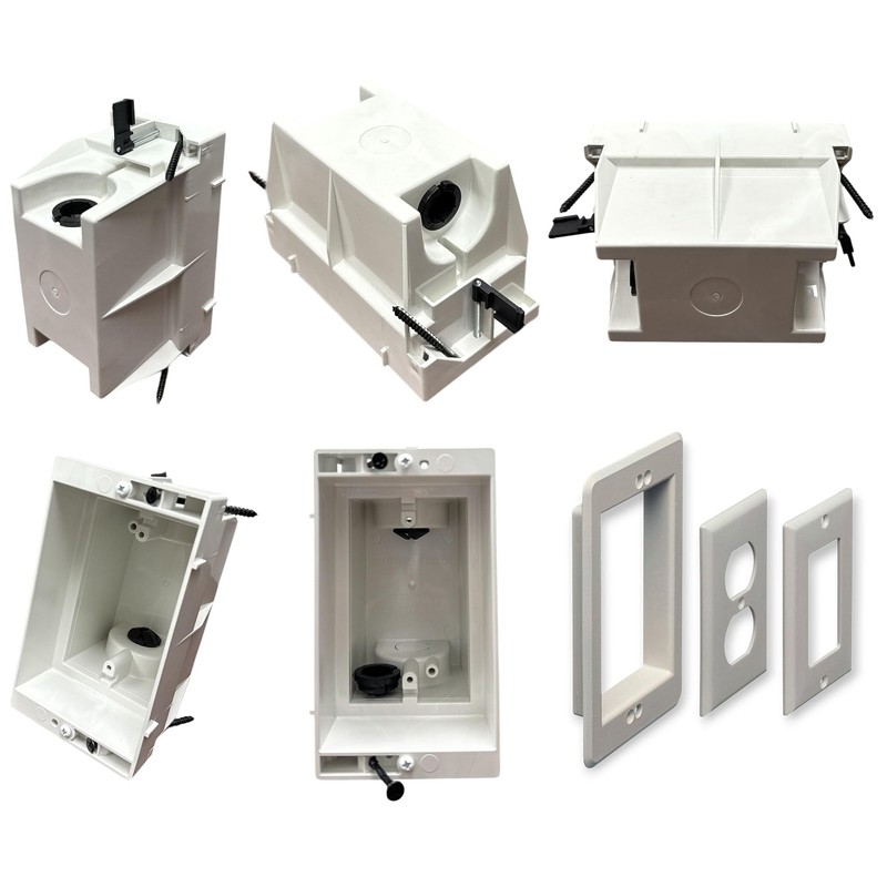 iMBAPrice IMBA-DVFR1W-1 (1-Gang) Recessed Electrical/Outlet Mounting Box w/Paintable Wall Plate