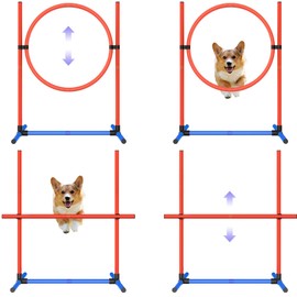 mioule 4-Set Dog Agility Training Equipment Course Backyard Set for Dogs, Dog Indoor Outdoor Backyard Agility Jumps Exercise Equipment