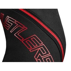 Hustlers Only 7MM Gym Knee Sleeves for Powerlifting, Weightlifting Double Ply Knee Sleeves for Support, knee Pian Relief and Protection Heavy Duty Pair for Strongman and Women (Black/Red, M)