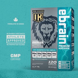 IRON KINGDOM ebrain Premium Nootropic. Increases Motivation and Focus, Alpha-GPC, Bacopa