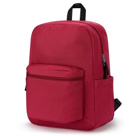 ZORFIN Basic Backpack for School Work Travel: Water Resistant Backpacks for Men and Women - Lightweight Bookbag for Girls and Boys - Russet Red