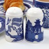 Set of 2 Blue Willow Salt and Pepper Shakers Ceramic