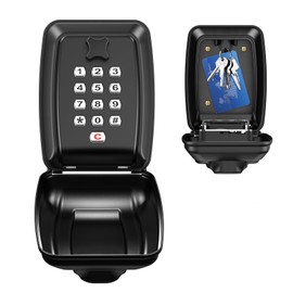 AMIR Key Lock Box for Outside, Wall Mounted Lockbox, 12-Digit Push-Button Combination Lock Box, Waterproof Large Capacity Security Key Hider for Realtors Home