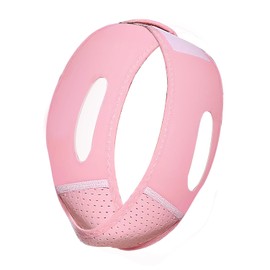 Chin Strap for Double Chin Reducer V Line Face Slimming Strap Face Lifting Chin Mask Adjustable Chin Strap for Sleeping Jawline Sculpting Skin Tightening(Pink)