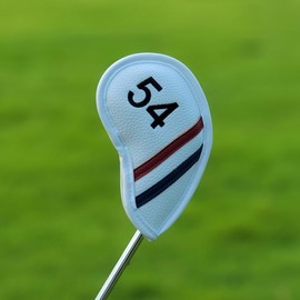 Premium PU Leather Wedge Cover Iron Cover Head Cover 1 Piece with Number Tag (48°, 50°, 52°, 54°, 56°, 58°, 60°) Single item (54°)