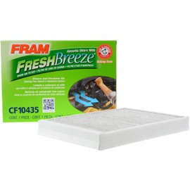 FRAM Fresh Breeze Cabin Air Filter Replacement for Car Passenger Compartment w/ Arm and Hammer Baking Soda,Easy Install,CF10435 for Select Land Rover and Volvo Vehicles,white,12.25"L x 9.7"W x 4.77"Th