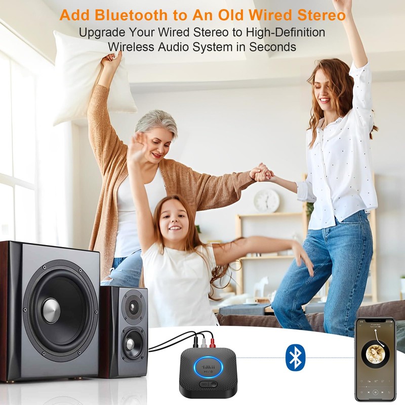 [Upgraded] 1Mii B06+ Bluetooth Receiver, Hi-Fi Wireless Audio Adapter, Bluetooth