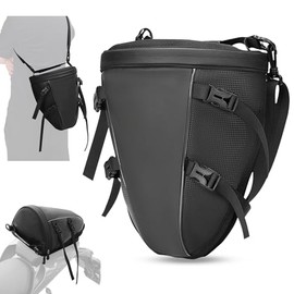 Motorcycle Tail Bag, 10-14L Tank Backpack Waterproof Bag, Outdoor Sports Motorcycle Back Seat Lightweight Tool Carry Bag with Shoulder Strap