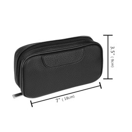 DODAMOUR DODAMOUR Tobacco Pipe Pouch, Vegan Leather Smoking Pipes Bag with Small Tobacco Pouch, Travel Pipes Storage Case for Two Pipes and Other Accessories (Black)