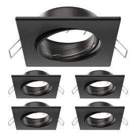 ledscom.de RIR Ceiling Mounting Frame, Square, Swivelling, Matte Black, Pack of 5