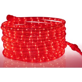 Tupkee LED Rope Light Red - for Indoor and Outdoor use, 24 Feet (7.3 m) - 10MM Diameter - 144 LED Long Life Bulbs Rope Tube Lights