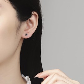 Kokoma 20g CZ Lightning Bolt Stud Earrings for Women 925 Sterling Silver Crystal Helix Tragus Cartilage Earrings Piercing Studs with Screw Back (Green)