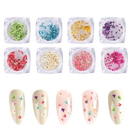 Dry Flowers Nail Parts Set of 6 Nail Pressed Flowers Nail Art Dried Flowers Natural Pressed Flowers Ultra Thin Gel Nail Resin Nail Art Deco Parts DIY Material (Gypsophila)
