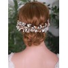 YERTTER Handmade Bridal Hair Vine Leaf Pearl Headbands for Bridal
