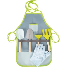 small foot Garden Apron with Garden Tools Made of Wood and Metal, Includes Gardening Gloves, Ages 3+, 11881, Multicoloured