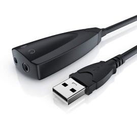 USB 7.1 Sound Card External - Virtual Surround - Sound Card Adapter - Dynamic 3D Surround - for Computer Notebook Ultrabook Tablet PC MacBook - Plug & Play - Windows 11 Compatible - Black