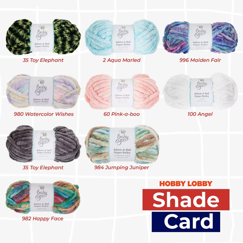 Hobby Lobby Aqua Marled Baby Bee Adore-A-Ball Super Bulky Yarn