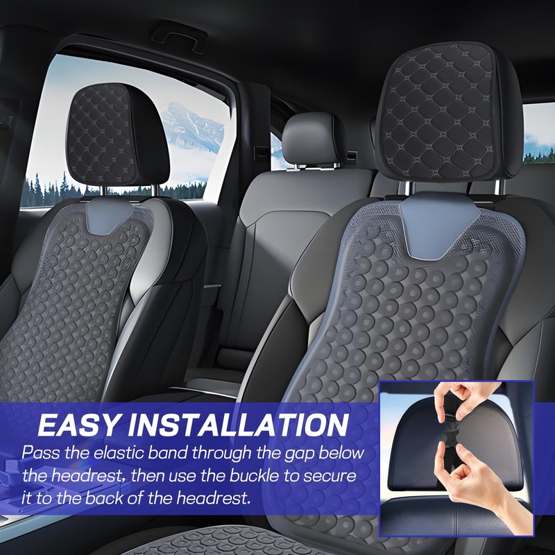 Hovom Car Headrest Cover, Soft Breathable Leather Front Seat Head