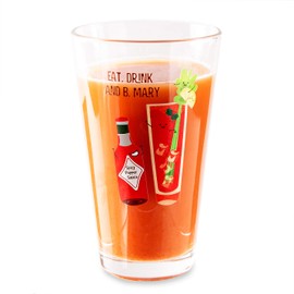 Pavilion Gift Company - Eat, Drink & B. Mary - Bloody Mary - 16 oz Pint Glass Tumbler