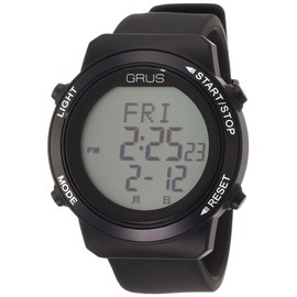 GURUS GRS001-02 Stride Measurement Watch, Black, Dial Color - Grey, watch