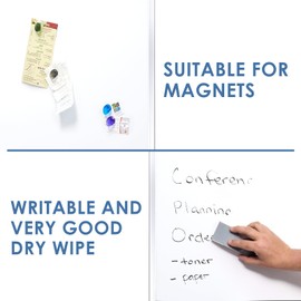 S SWANCROWN White Board Dry Erase 60 x 36 Inch Large Whiteboard for Walls with Aluminum Frame Presentation Board 5' x 3' Magnetic Whiteboards with Long Pen Tray for Office & Home