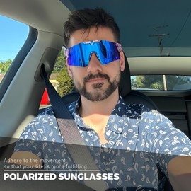 KAPVOE Gafas De Sol Deportivas Polarizadas Con Protección Uv400, Ajuste Ajustable, Gafas De Sol Para Ciclismo, Carrera, Golf, Béisbol, Para Hombres Y Mujeres 09 Azul Morado