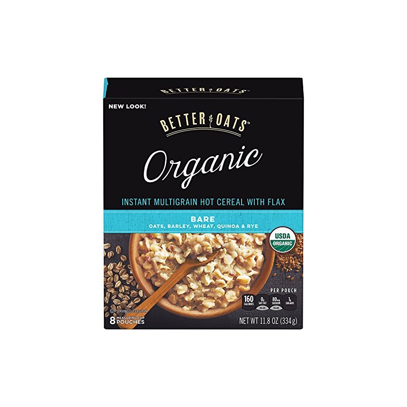 Better Oats Bare Organic Multigrain Hot Cereal Packets, Instant Oatmeal,