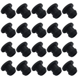 Cionyce 20 Pcs 6 mm Silicone Plugs Waterproof Stoppers, Black Round Rubber Plugs for Round Holes
