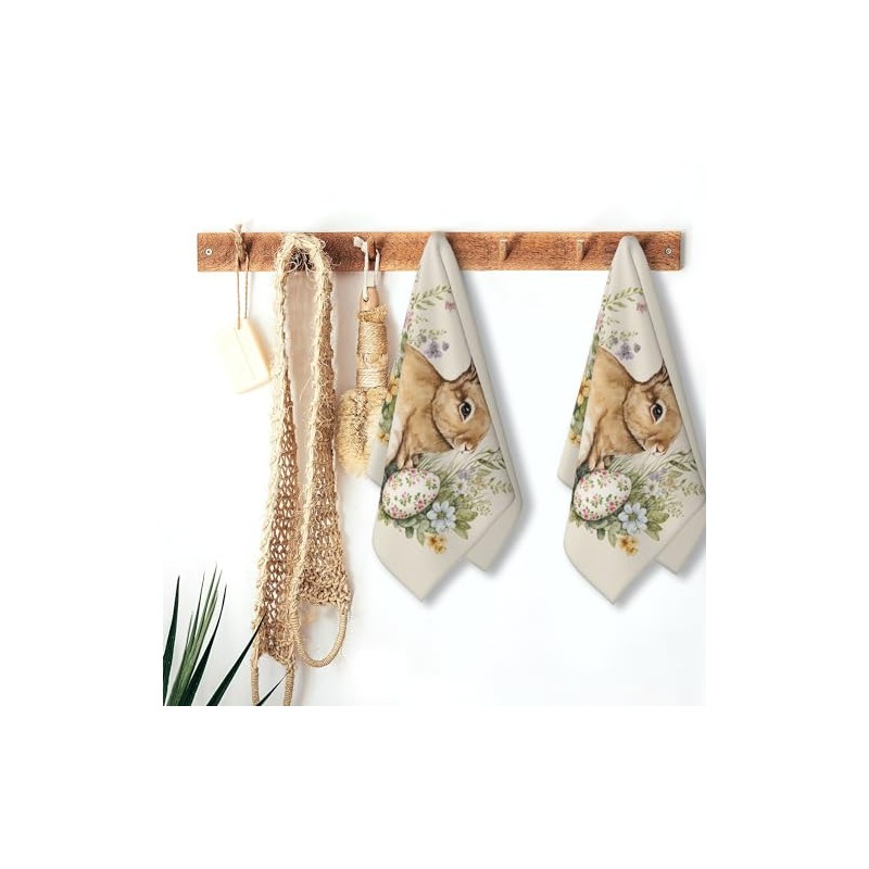 Snowmolle Happy Easter 2 Pack Hand Towels for Bath, Easter