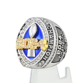 TELDGITH Fantasy Football Ring 2024 Gold Silver Award Trophy League Champions Winner MVP Championship Ring with Wooden Display Box (9)