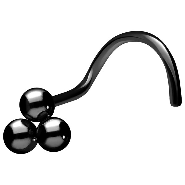 PIERCINGLINE Titanium nose piercing spiral | 3 BALLS | nose