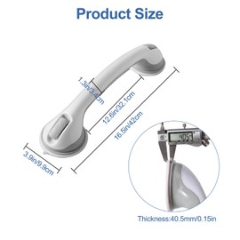 EEEKit Suction Shower Grab Bar, 16 Inch Anti Slip Shower Handle, Heavy Duty Safety Handrails for Senior Elderly Bathroom Bathtub