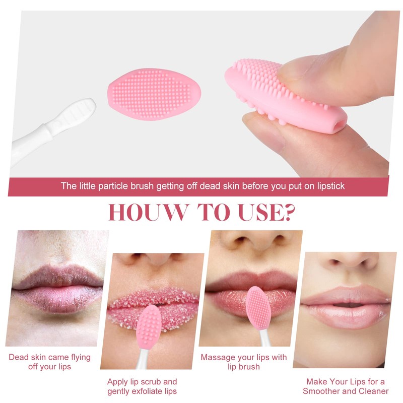 Yoizyfree 2 pcs Silicone Lip Scrub Brush Lip Scrubber Tool