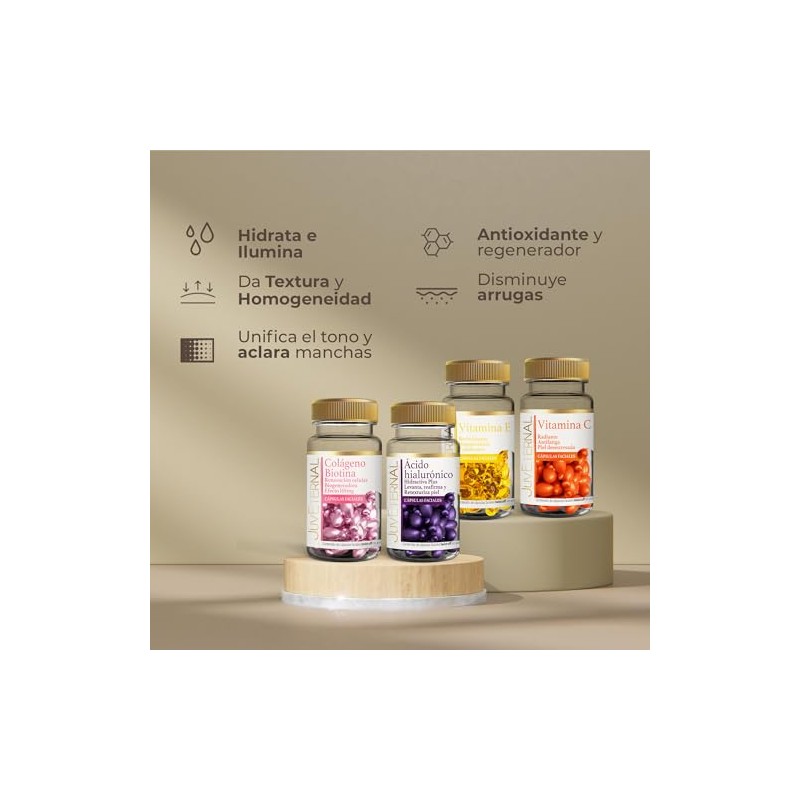JUVETERNAL KIT Cápsulas Faciales Colágeno Biotina + Ácido Hialurónico +