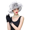 ORIDOOR Women's Organza Cloche Bowler Hat Derby Fascinator for Tea