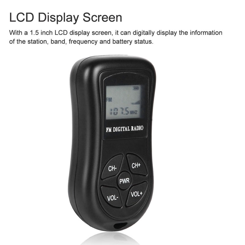KDKA-600 Mini FM Stereo Radio Portable Digital DSP Receiver with